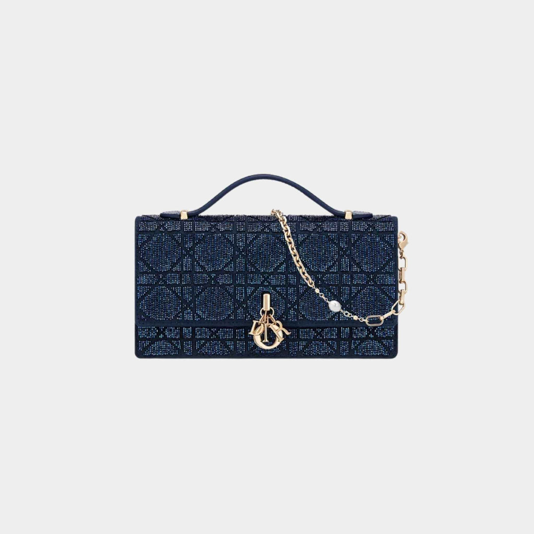 Or My Dior Mini Bag Microbead-Embroidered Cotton