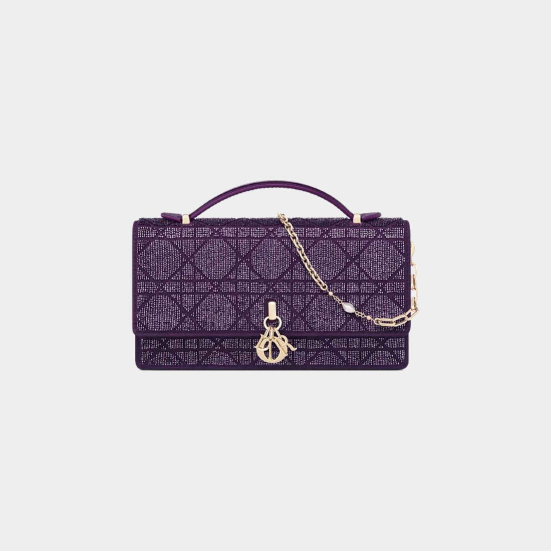 Or My Dior Mini Bag Microbead-Embroidered Cotton