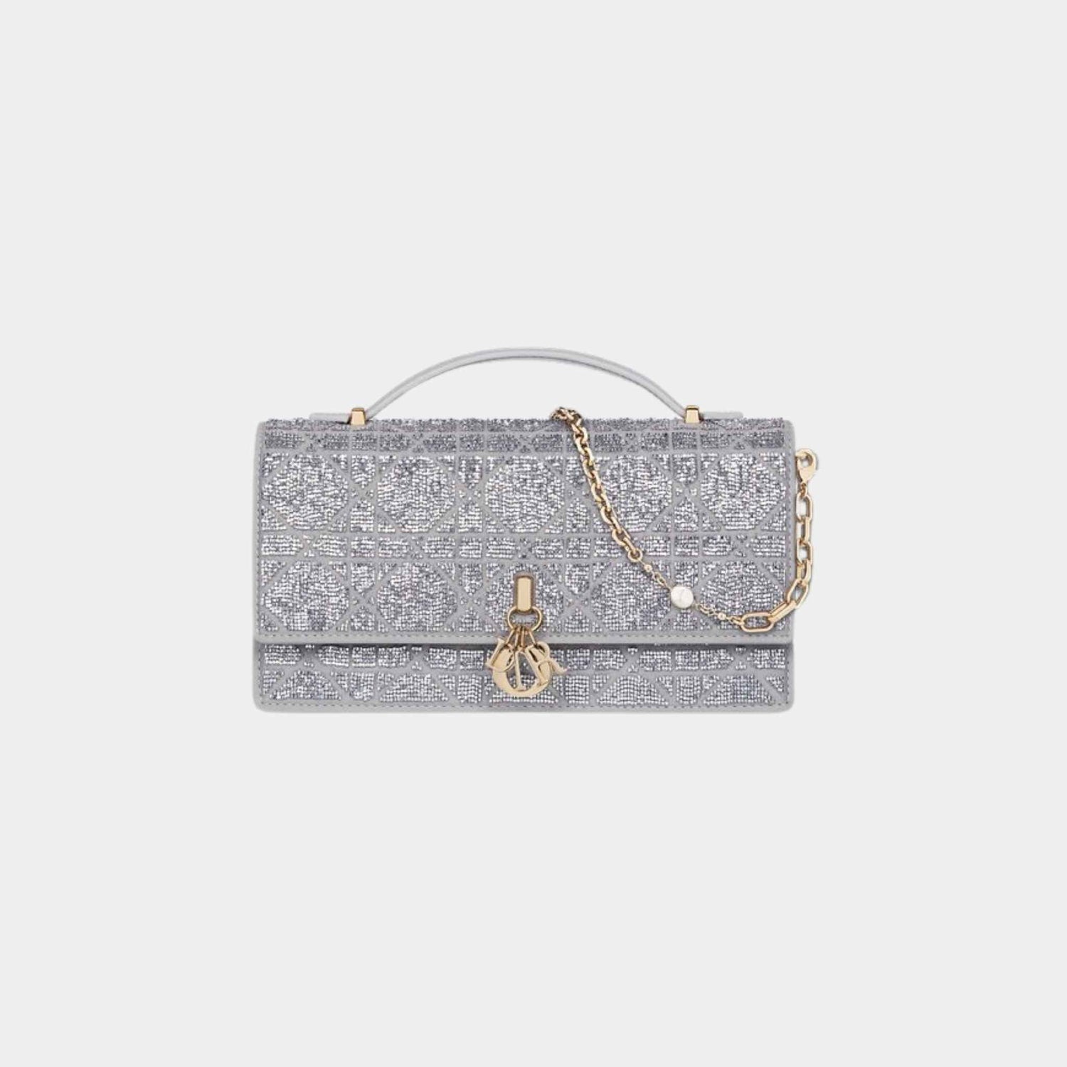 Or My Dior Mini Bag Microbead-Embroidered Cotton