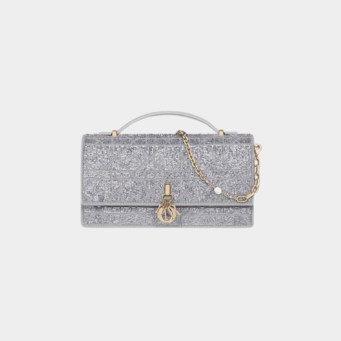 Or My Dior Mini Bag Microbead-Embroidered Cotton
