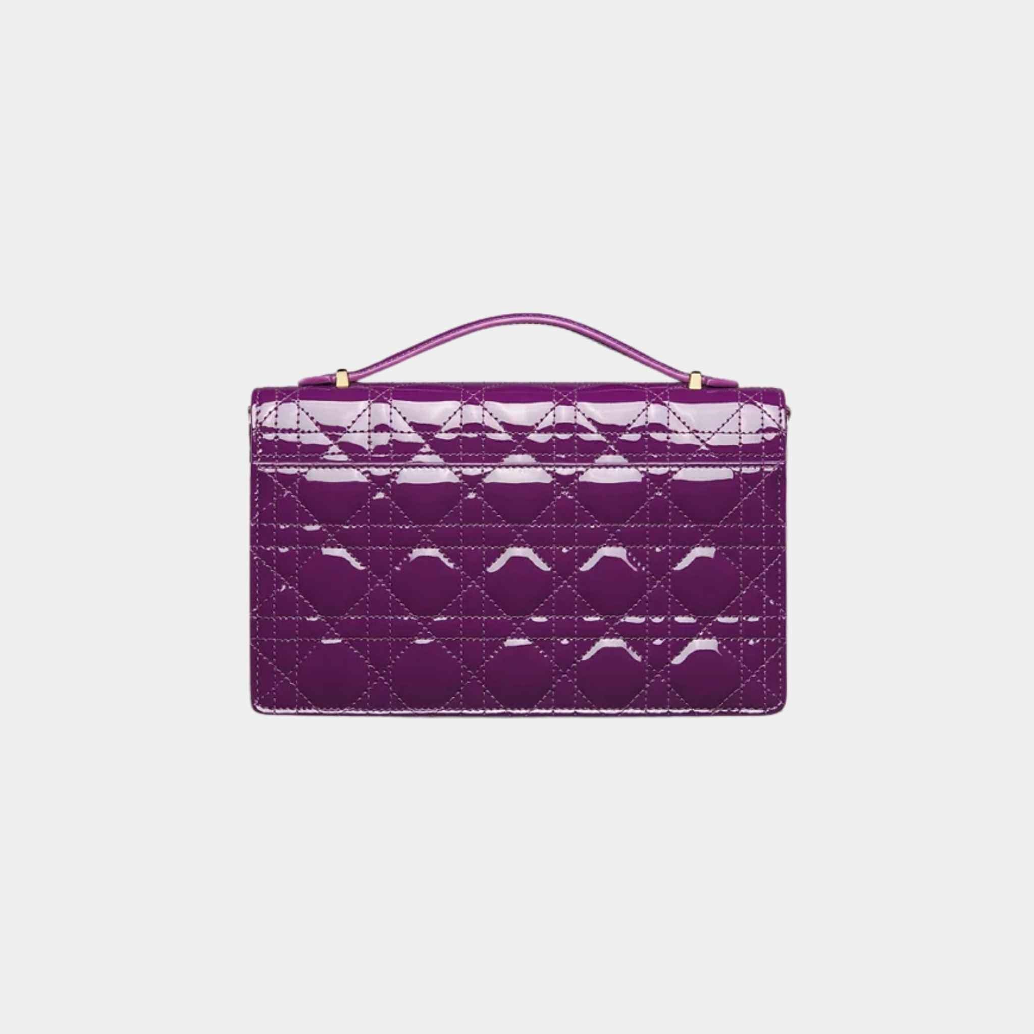 My Dior Top Handle Bag In Patent Cannage Calfskin