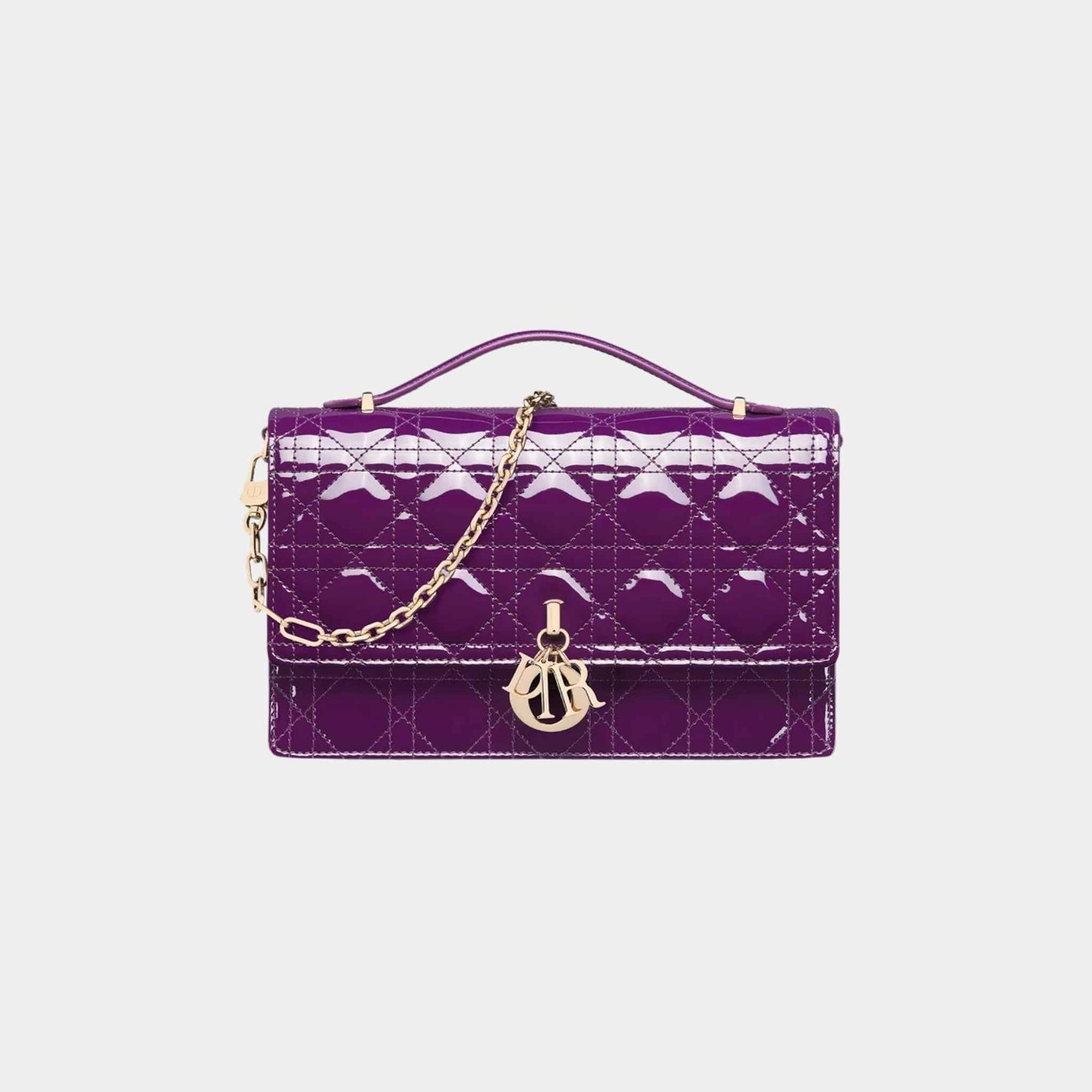 My Dior Top Handle Bag In Patent Cannage Calfskin