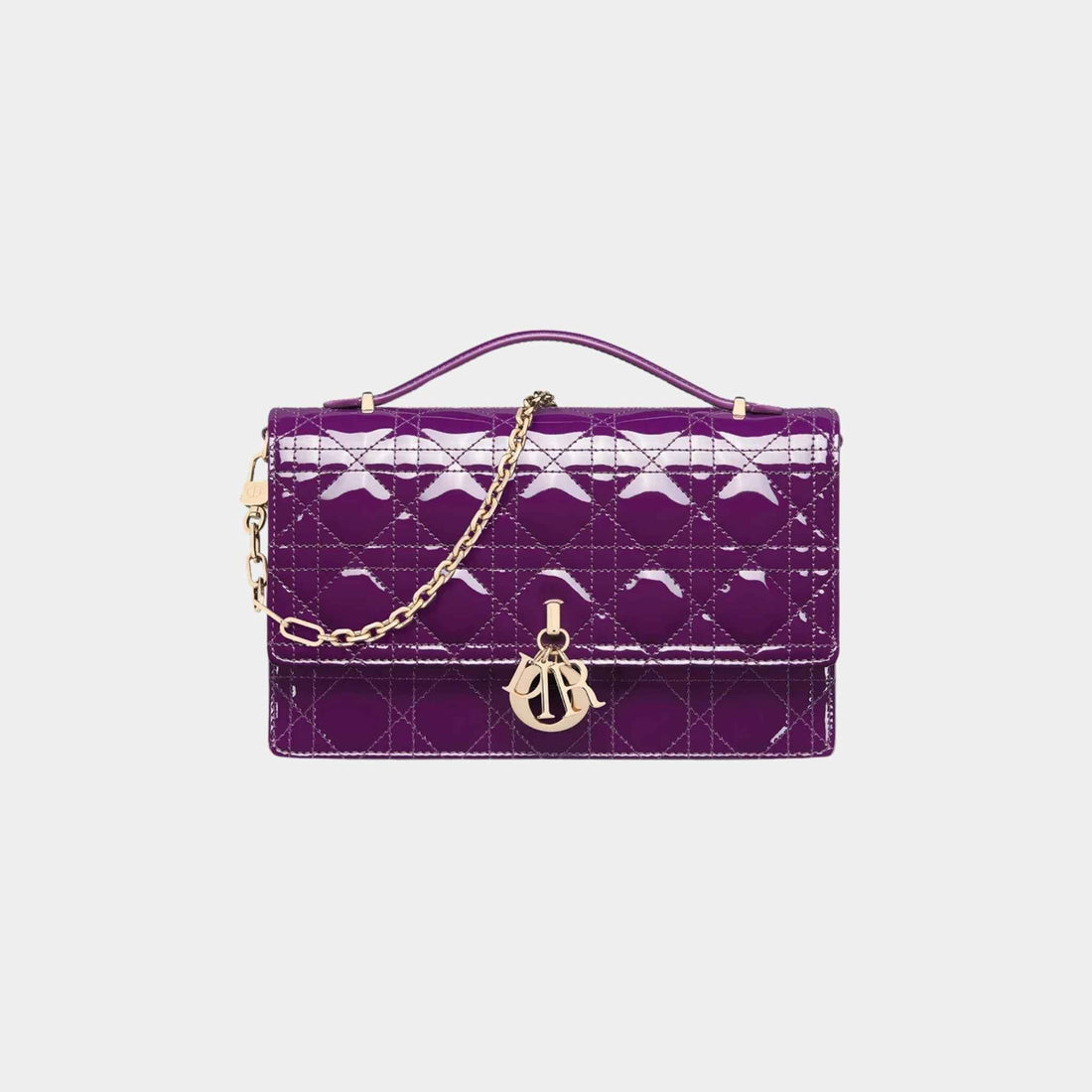 My Dior Top Handle Bag In Patent Cannage Calfskin