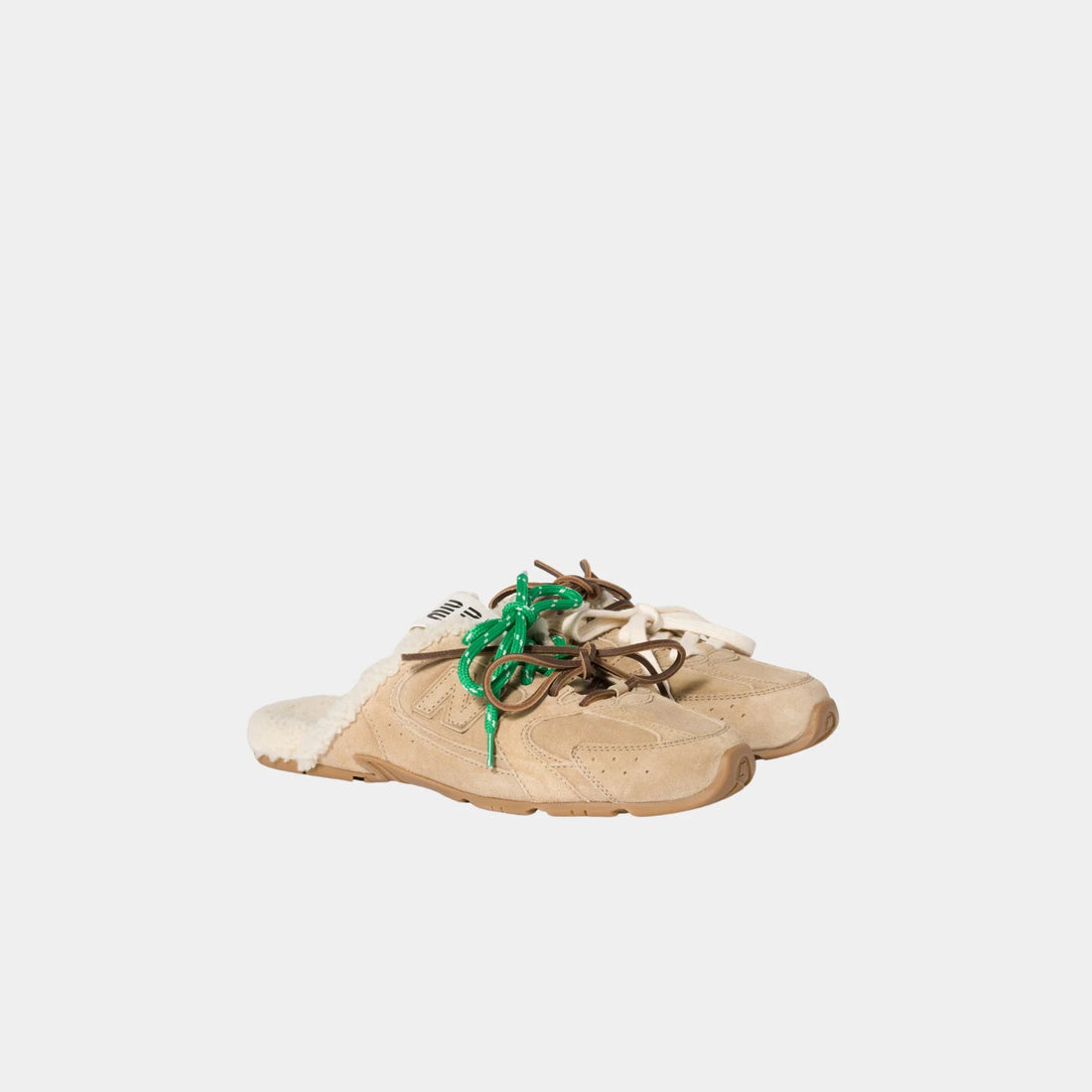 New Balance X Miu Miu 530 SL Bleached Suede Sneaker Mules