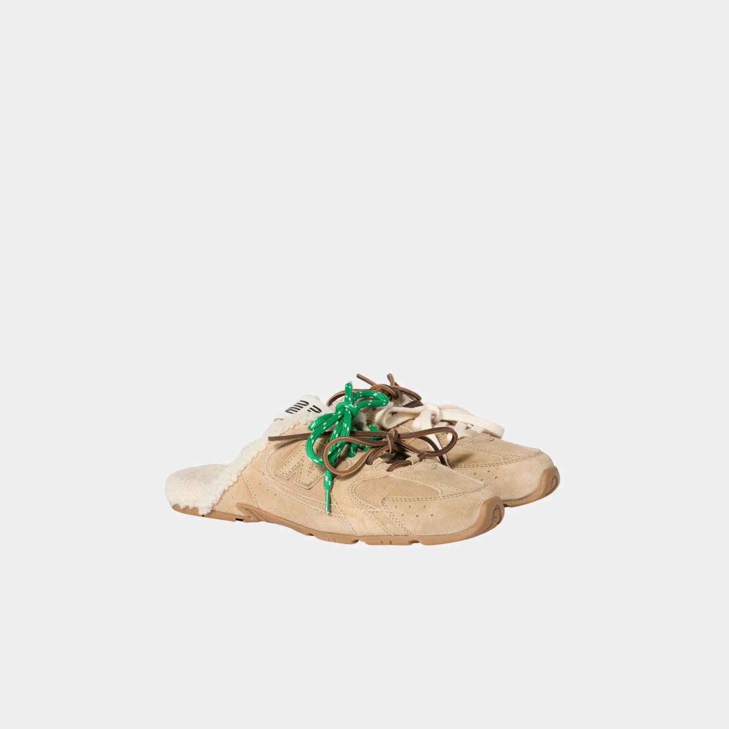 New Balance X Miu Miu 530 SL Bleached Suede Sneaker Mules