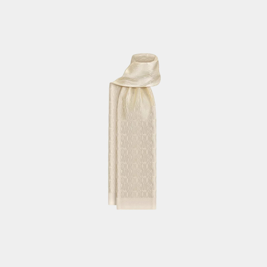 Or Miss Dior Allover Stole Pale Gold-Tone Silk and Metallic Thread