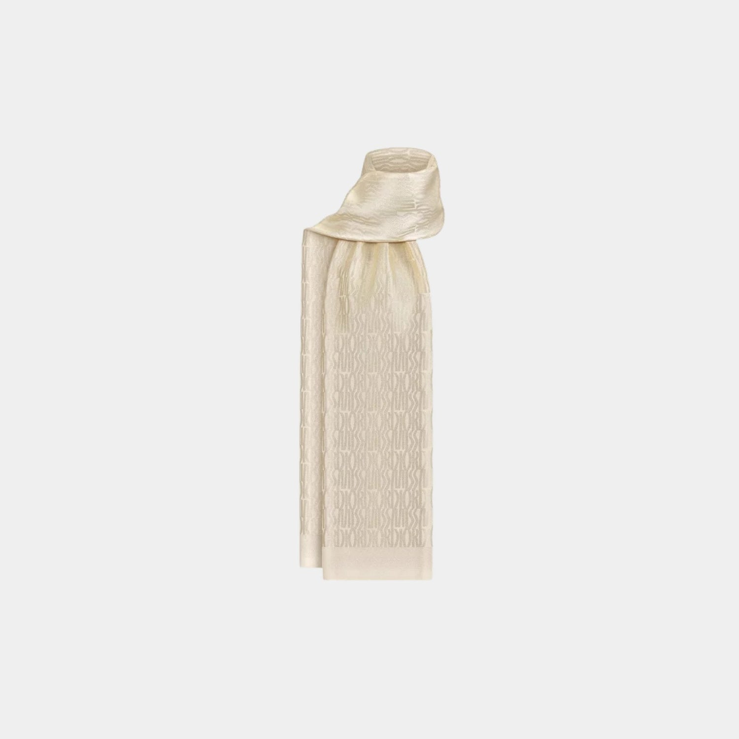 Or Miss Dior Allover Stole Pale Gold-Tone Silk and Metallic Thread
