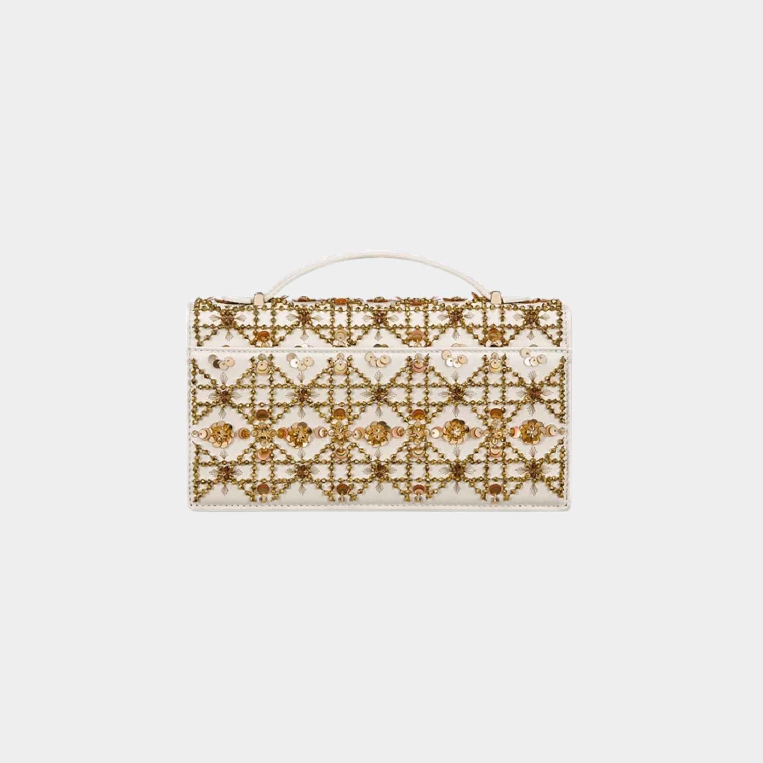 Or My Dior Mini Bag Calfskin Embroidered With Gold-Tone Sequins