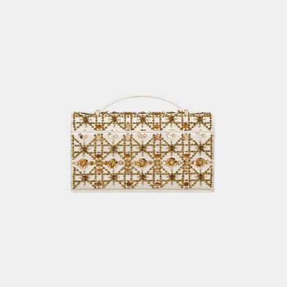 Or My Dior Mini Bag Calfskin Embroidered With Gold-Tone Sequins