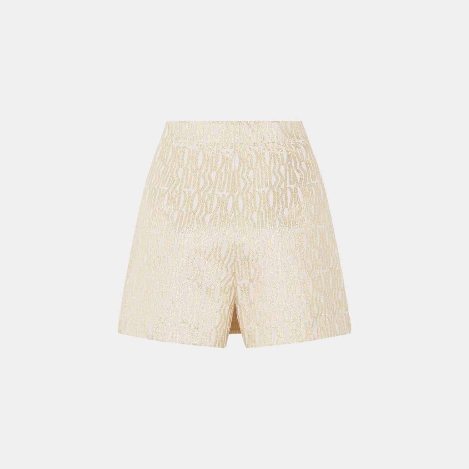 Or Skort White Jacquard Gold-Tone Miss Dior Allover Motif