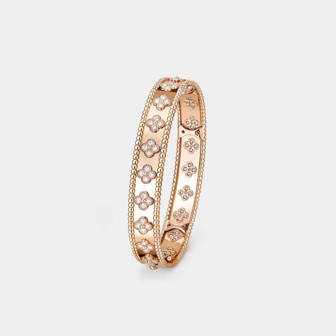 Perlée Clovers Bracelet Medium Model Rose Gold Diamond