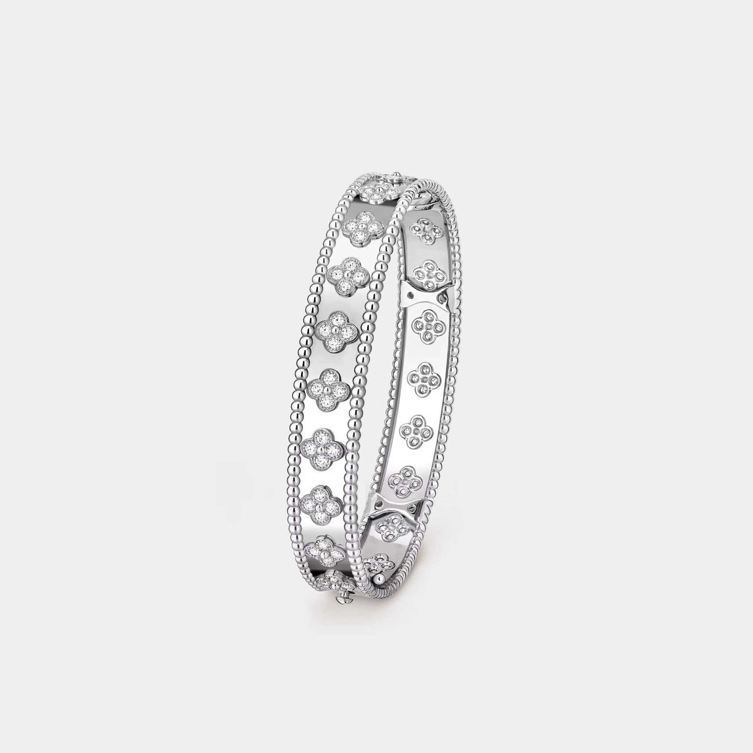 Perlée Clovers Bracelet Medium Model White Gold Diamond