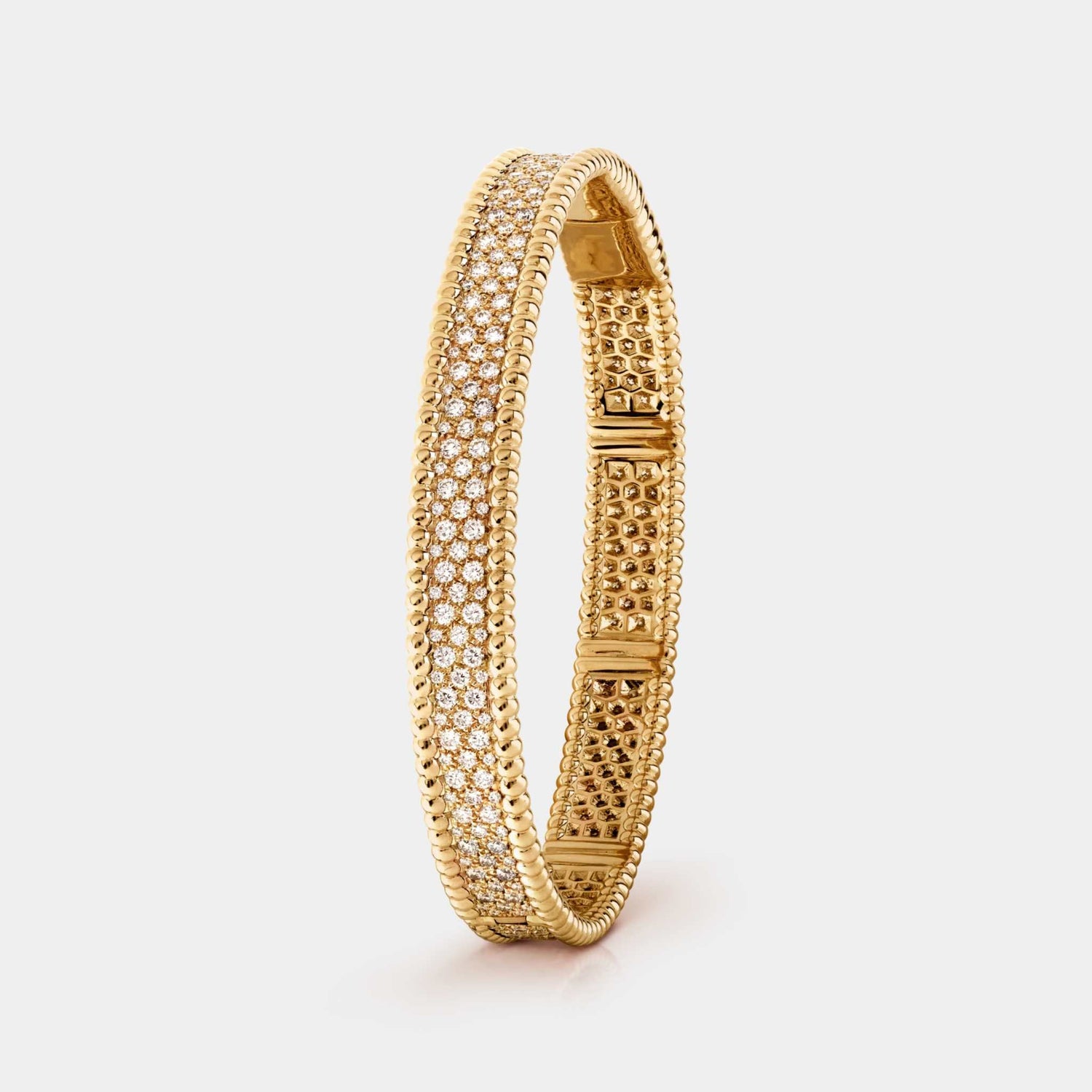 Perlée Diamonds Bracelet 3 Rows Medium Model Yellow Gold Diamond