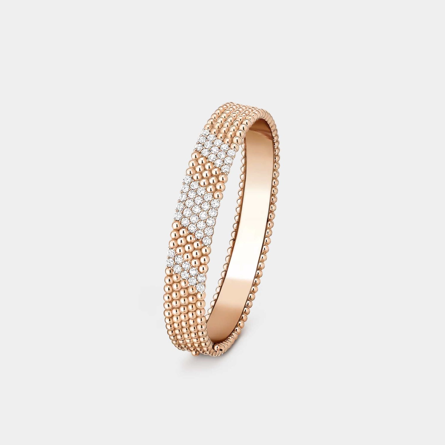 Perlée Diamonds Bracelet 5 Rows Medium Model Rose Gold Diamond