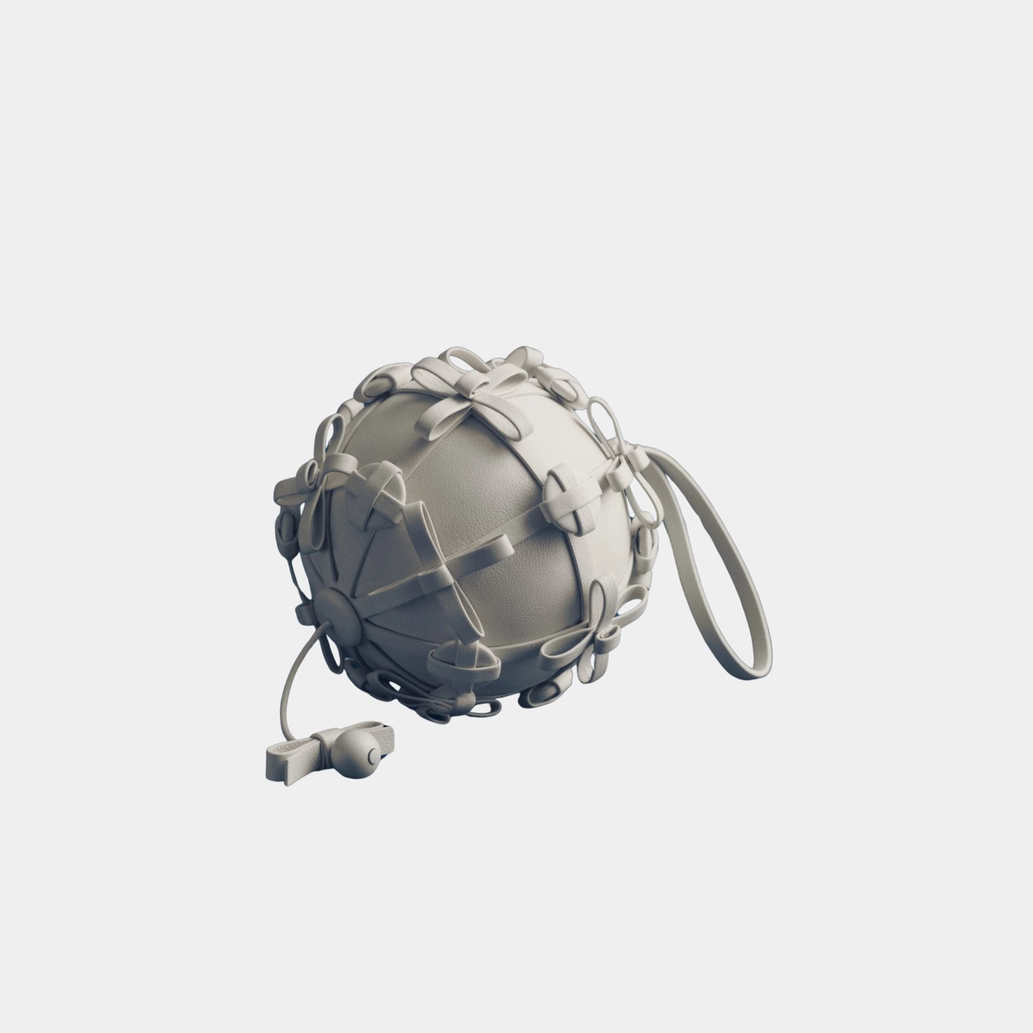 Button Bow Sphere Handbag