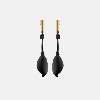 Tere Drop Earrings Black Marble Edition