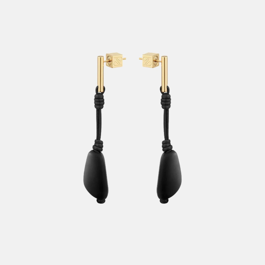 Tere Drop Earrings Black Marble Edition