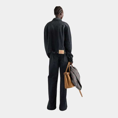 Black Denim Blouson Jacket