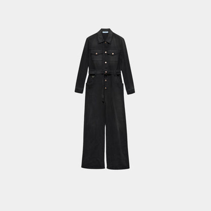 Black Denim Jumpsuit