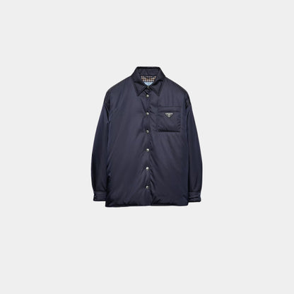Blue Re-Nylon Shirt-style Collared Blouson Jacket