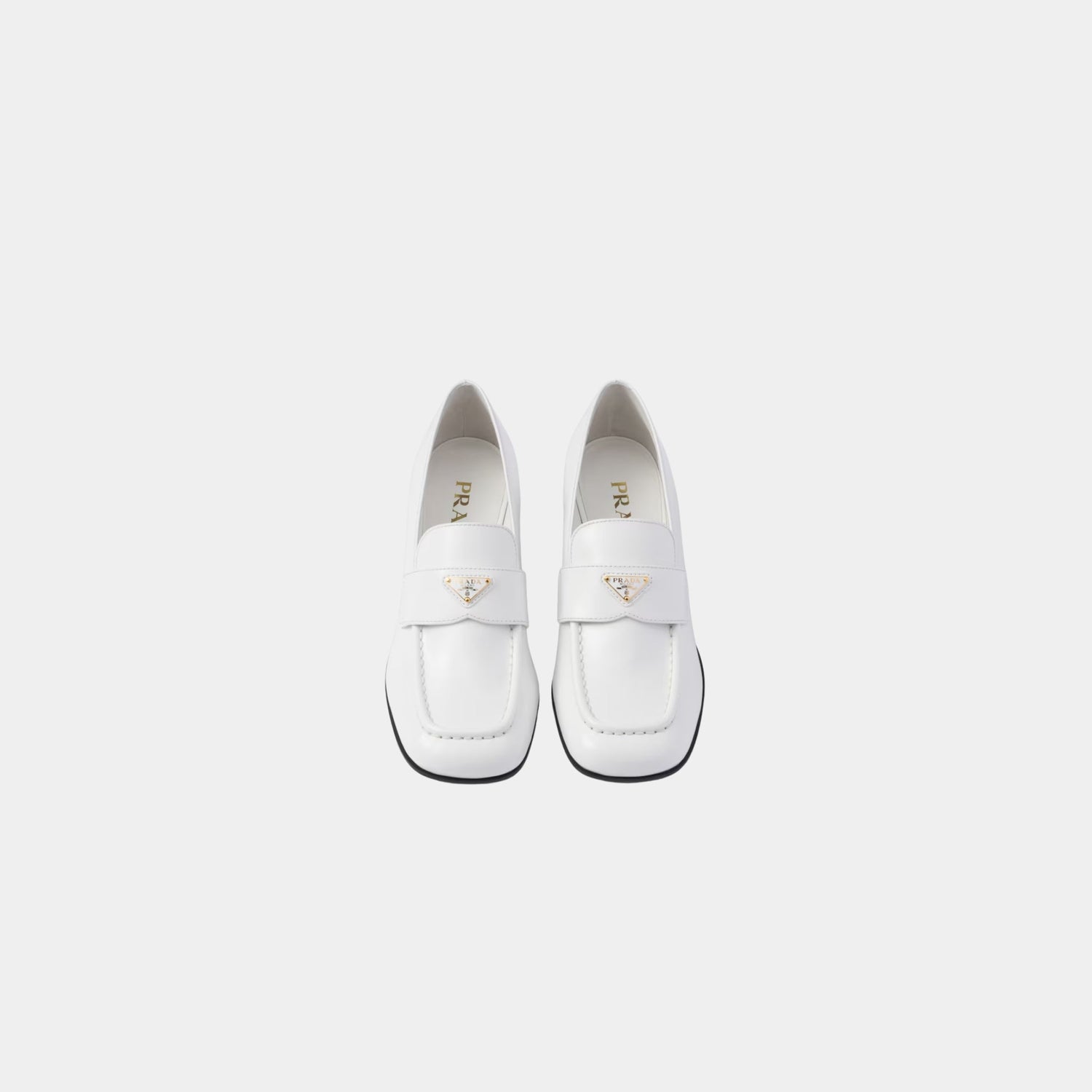Brushed Leather Heeled Loafers