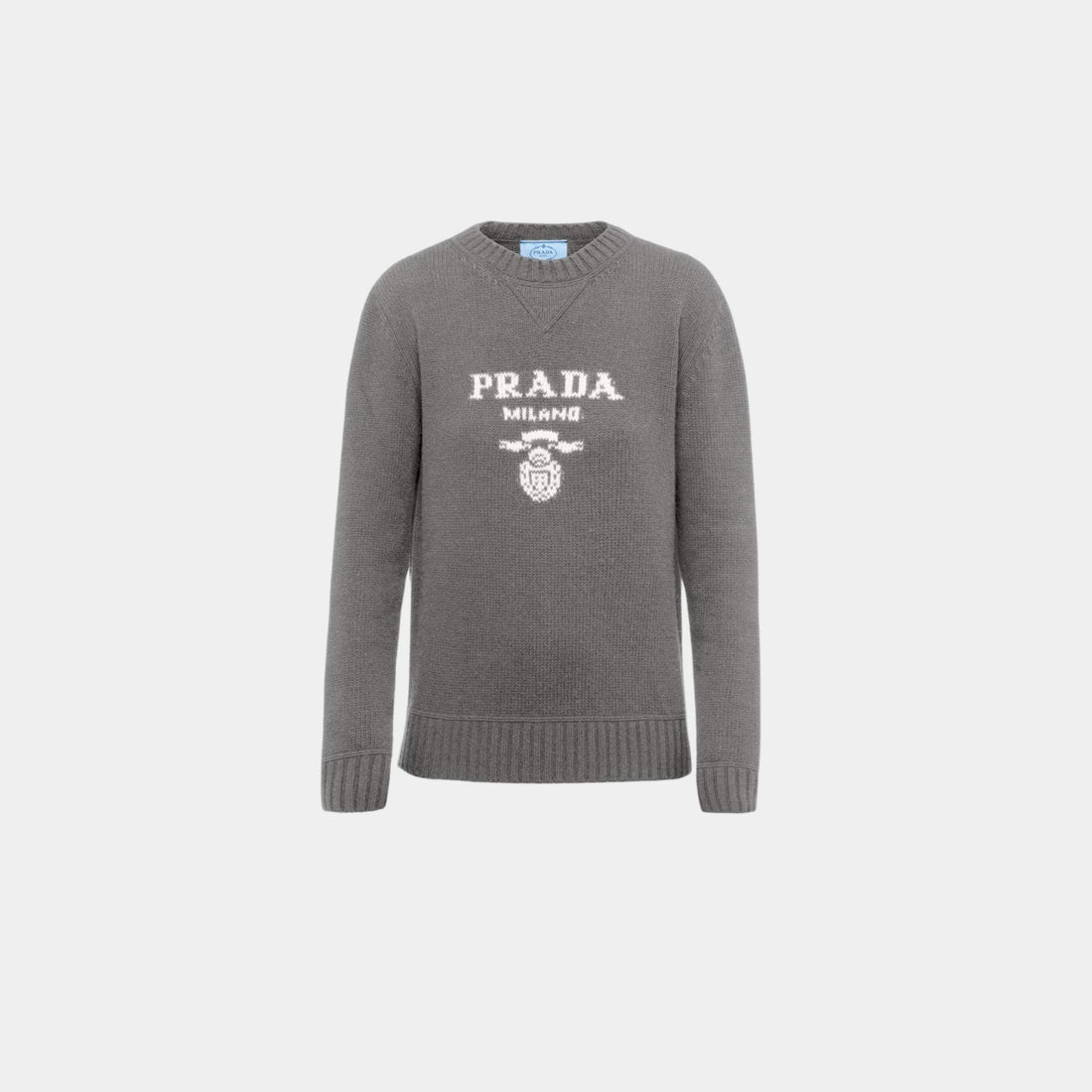 Cashmere and Wool Prada Logo Crew-neck Sweater