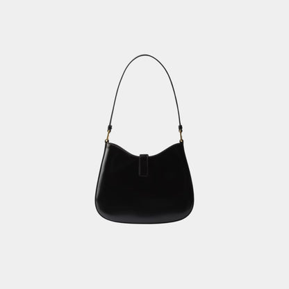 Cleo Brushed Leather Shoulder Bag With Clasp Closure