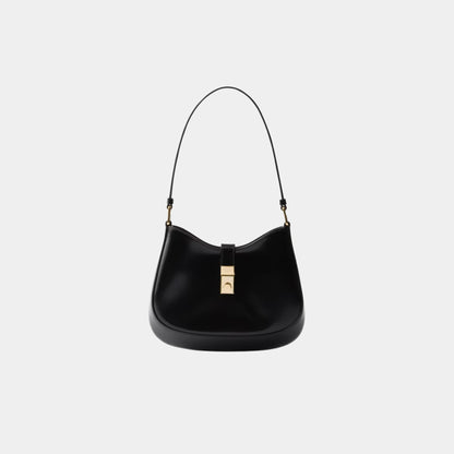 Cleo Brushed Leather Shoulder Bag With Clasp Closure