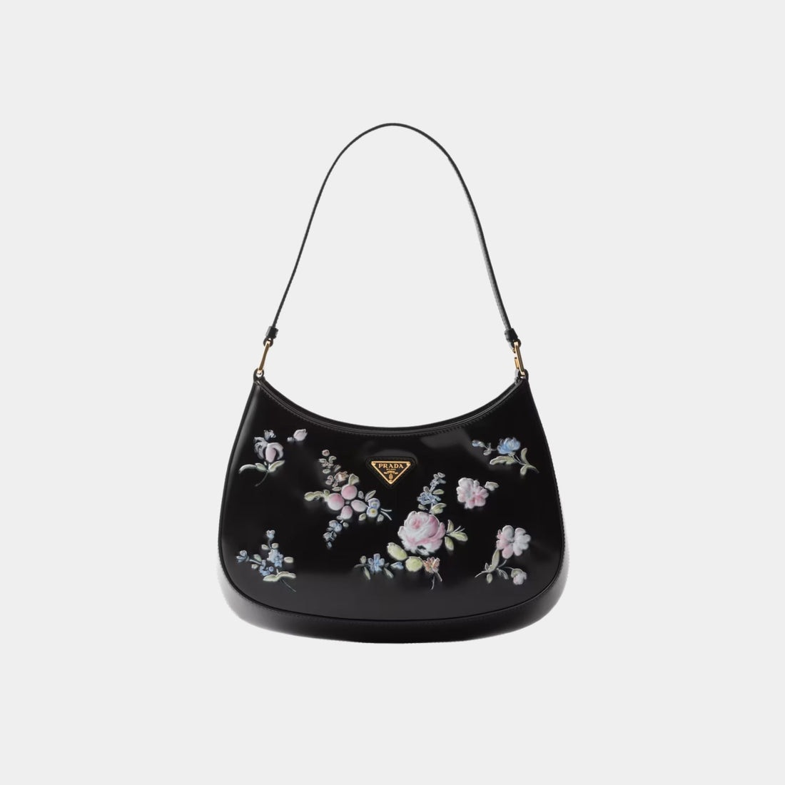 Cleo Printed Brushed Leather Shoulder Bag