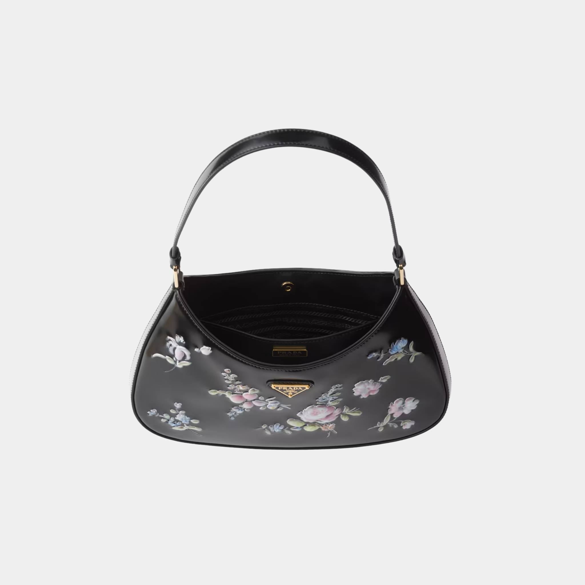 Cleo Printed Brushed Leather Shoulder Bag