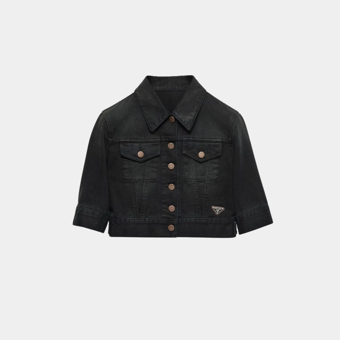 Cropped Denim Blouson Jacket