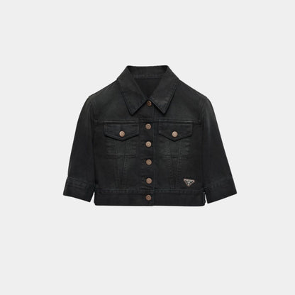 Cropped Denim Blouson Jacket