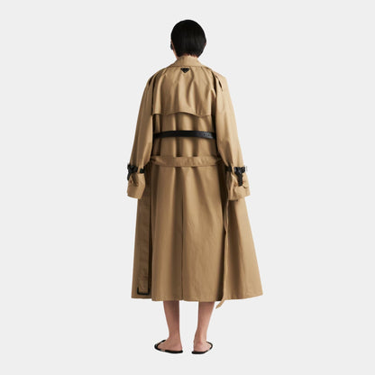 Double-breasted Cord Cotton Twill Trench Coat
