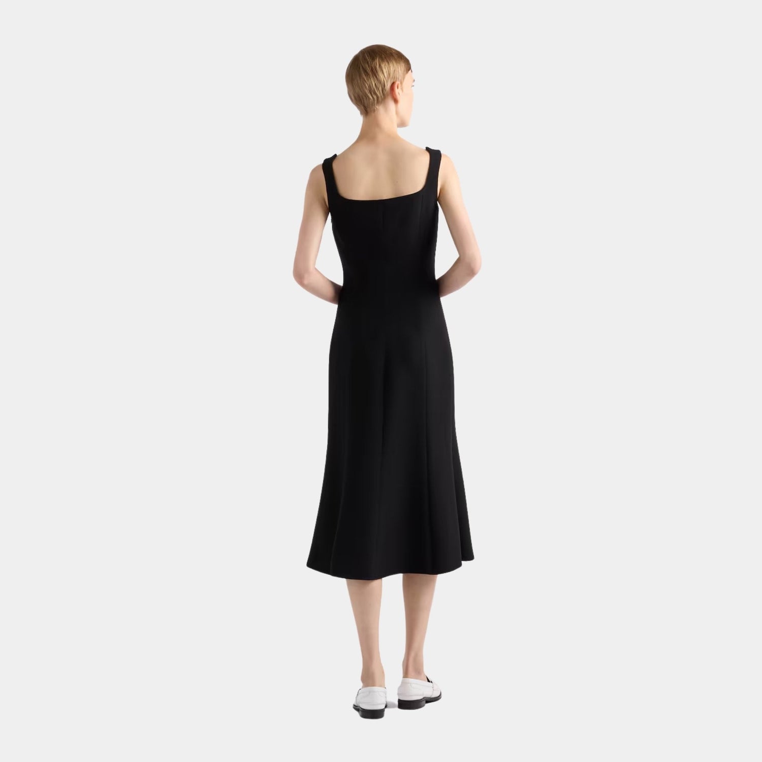 Embroidered Cady Sheath Dress
