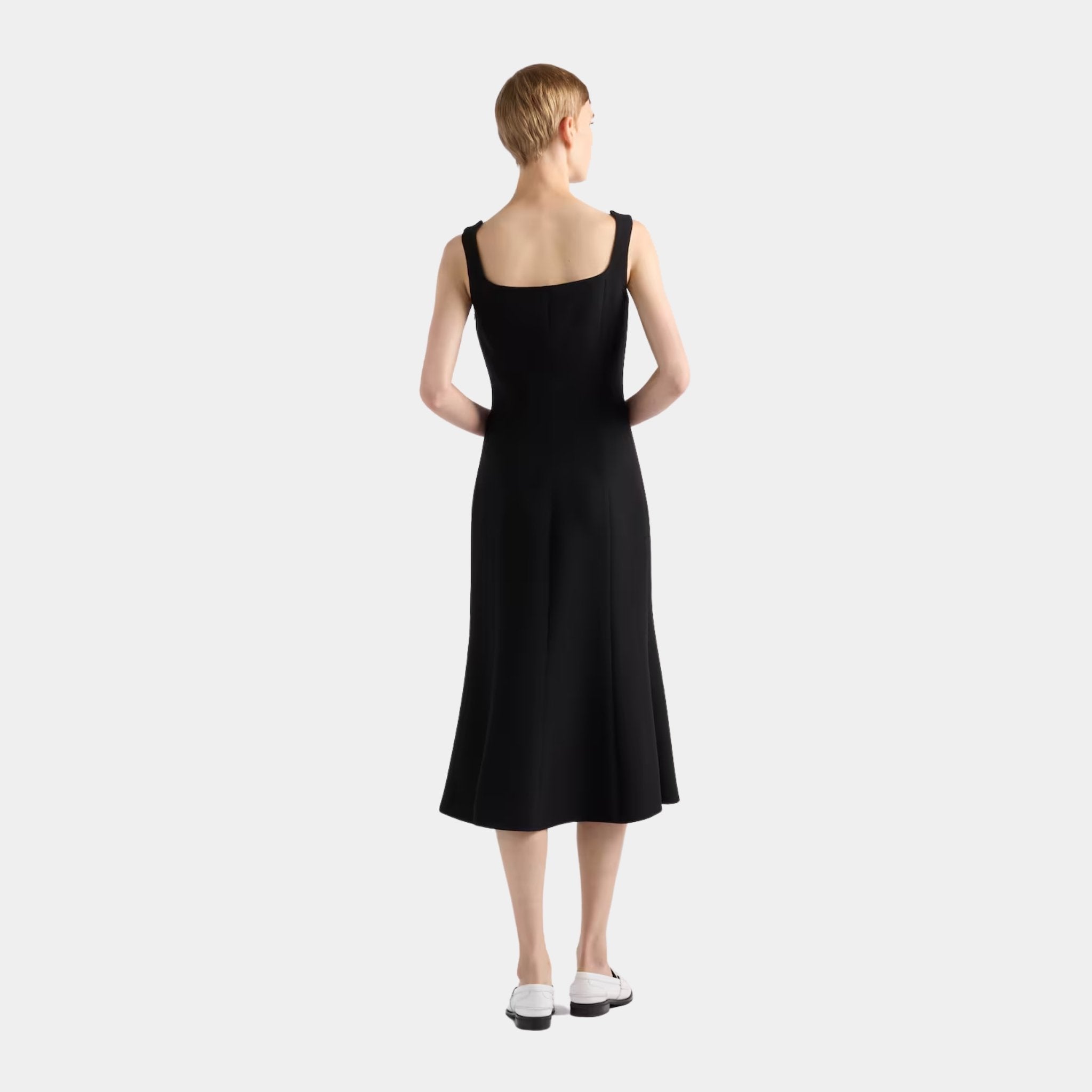 Embroidered Cady Sheath Dress