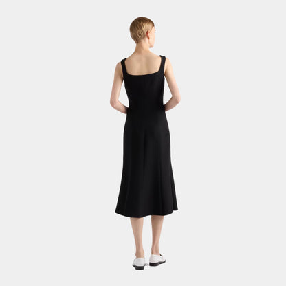Embroidered Cady Sheath Dress