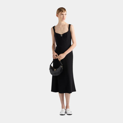 Embroidered Cady Sheath Dress
