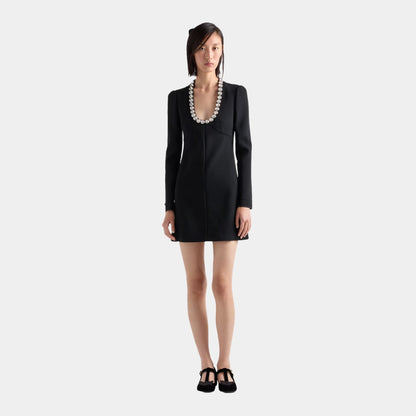 Embroidered Sablè Compact Mini Dress