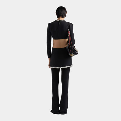 Embroidered Sablè Compact Top