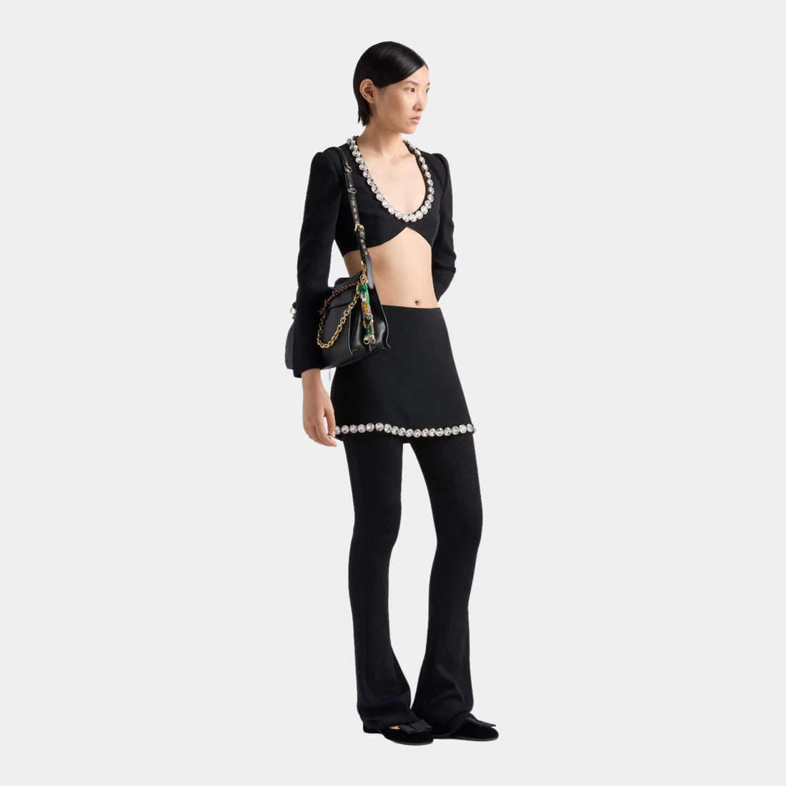 Embroidered Sablè Compact Top