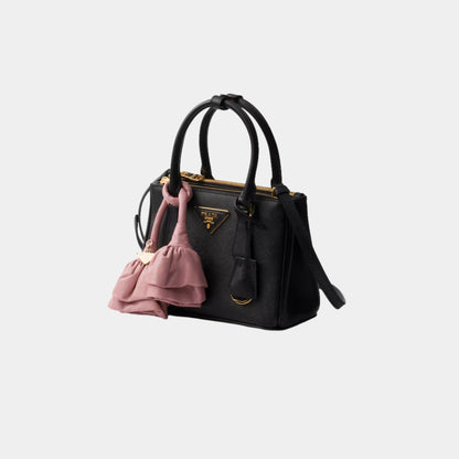 Galleria Saffiano Leather Mini Bag With Nappa Leather Flowers