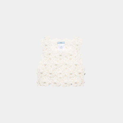 Guipure Top with Daisy Embroidery