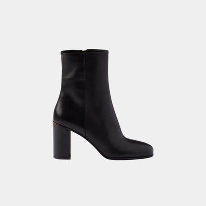 Leather High Heeled Booties