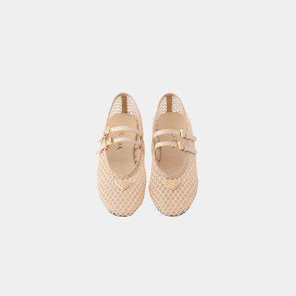 Mesh Fabric Ballerinas