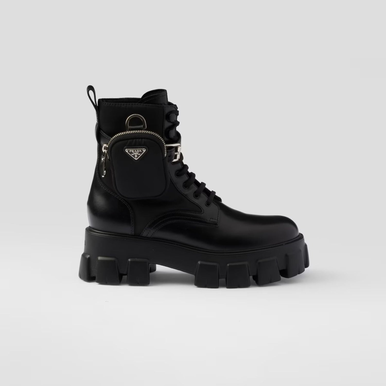 Monolith Leather And Re-Nylon Boots With Pouch