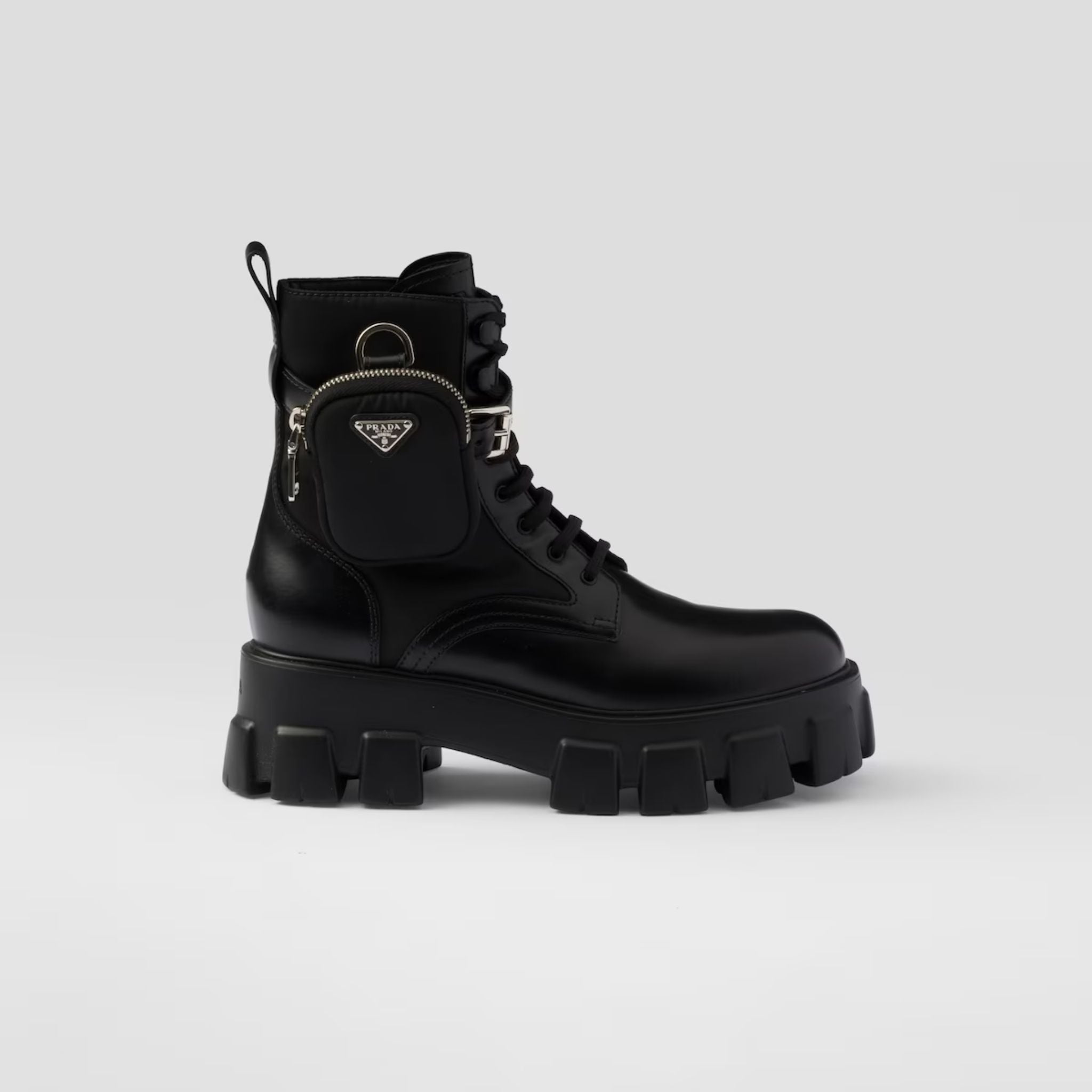 Monolith Leather And Re-Nylon Boots With Pouch