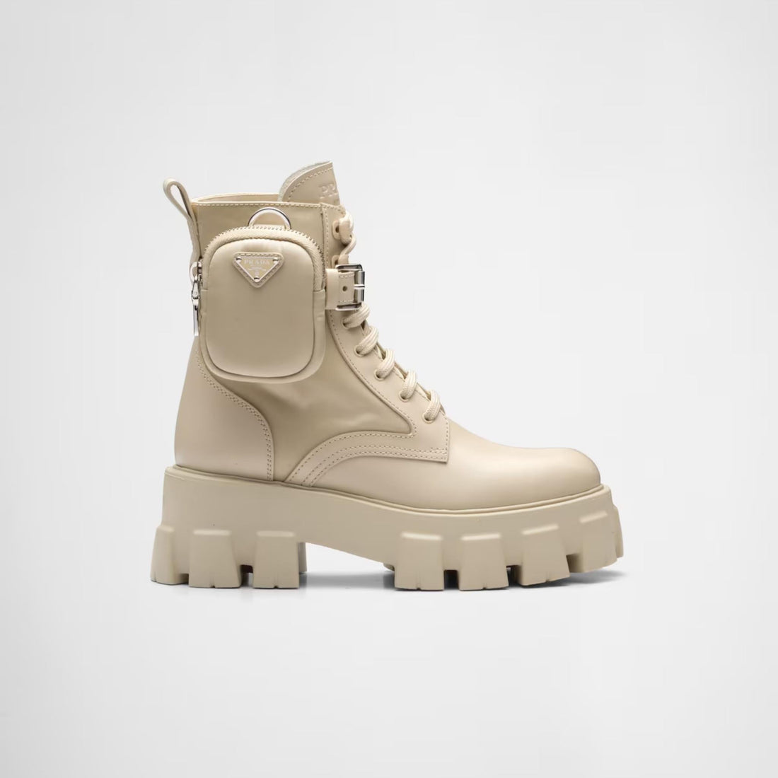 Monolith Leather And Re-Nylon Boots With Pouch