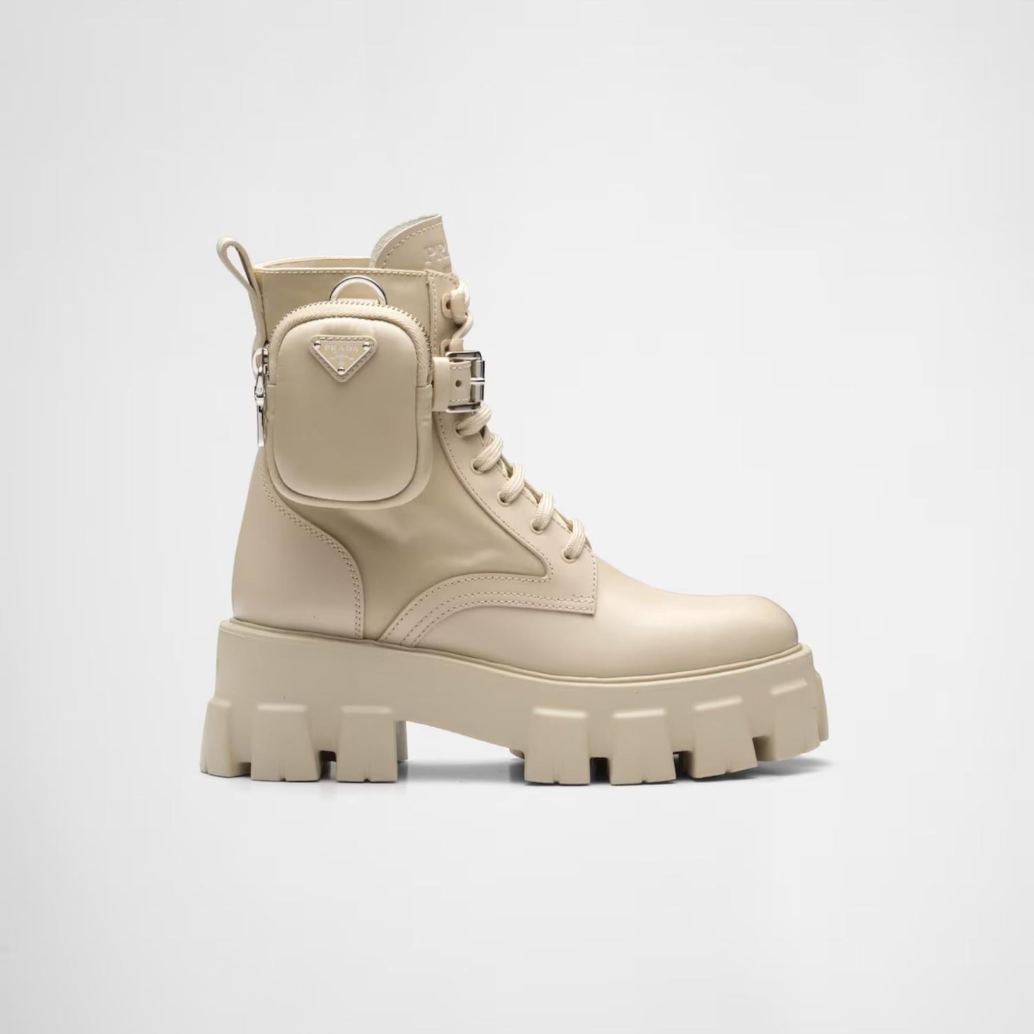 Monolith Leather And Re-Nylon Boots With Pouch