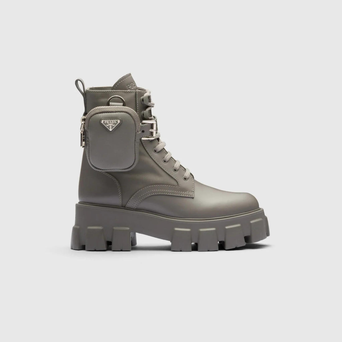 Monolith Leather And Re-Nylon Boots With Pouch