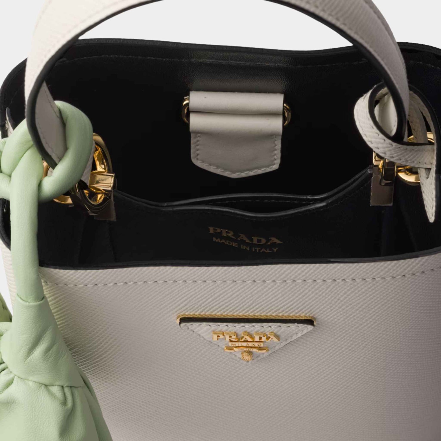 Panier Saffiano Leather Mini Bag With Nappa Leather Flowers